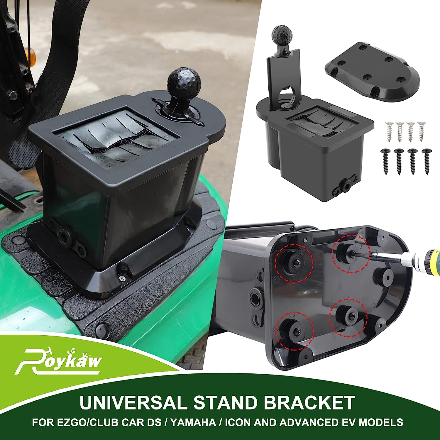Golf Cart Ball Washer and Club Cleaner with Bracket Kit - Universal fit - Image 2