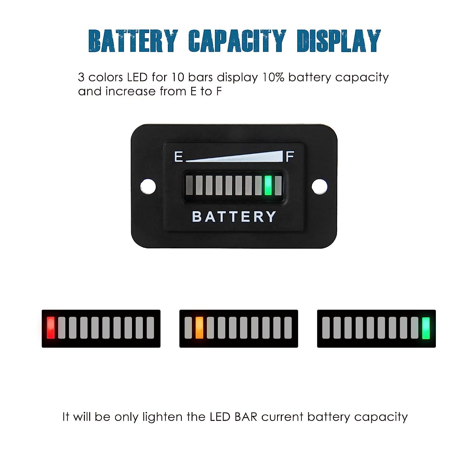 36V LED Battery Capacity Indicator, Battery Charge & Discharge Meter - Image 2